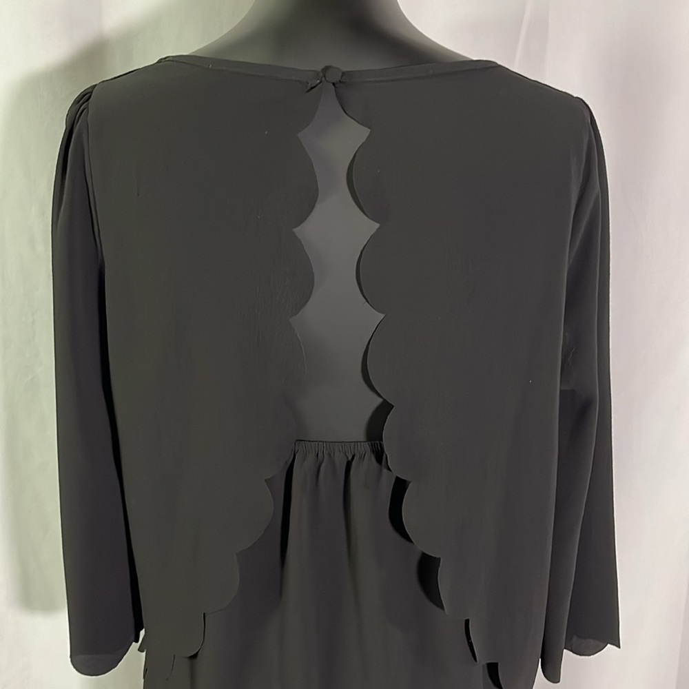 Papermoon Black Scalloped Open Back Blouse - Picture 10 of 16